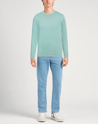 Rossopuro Man Sweater Light green Size 4 Cotton