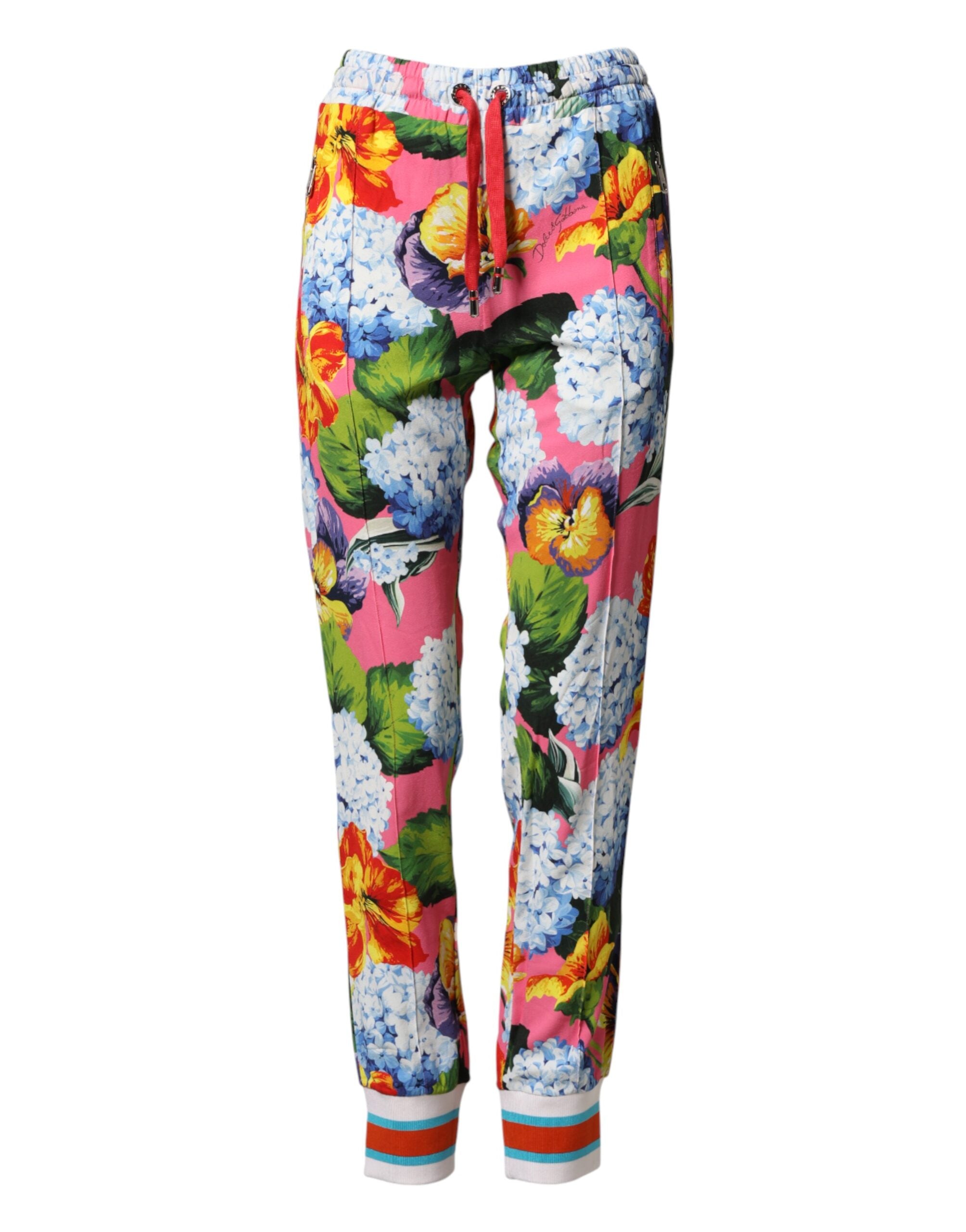 Multicolor Floral Print Joggers — Multicolor