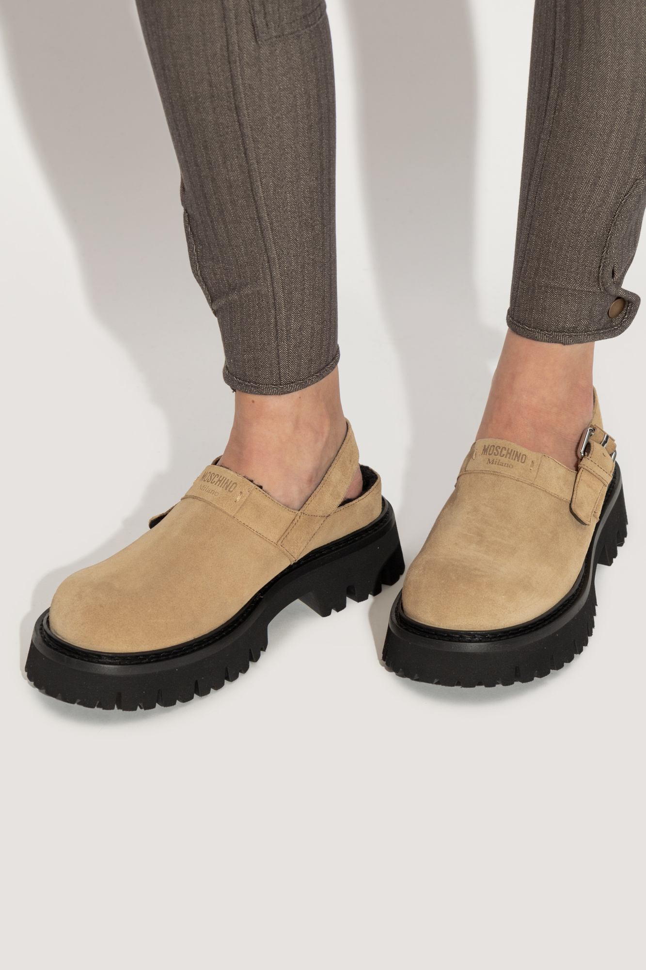 Suede Platform Shoes, Women's, Beige