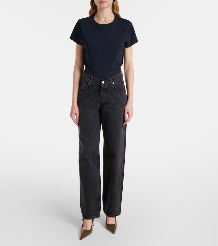V-Waist Baggy high-rise wide-leg jeans
