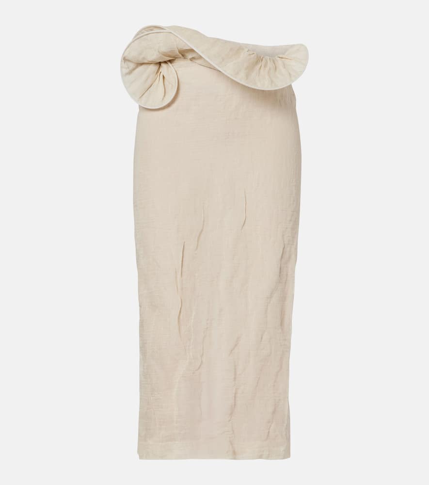 Asymmetric midi skirt