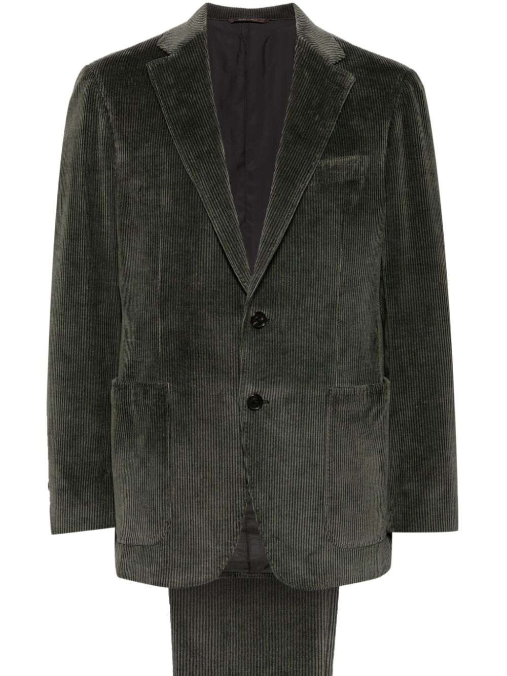 Single-breasted corduroy suit - Green