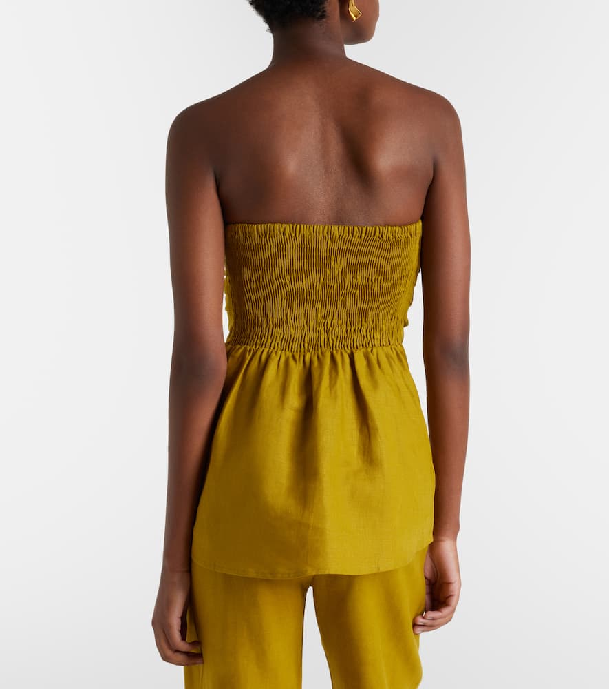 Caen strapless linen top