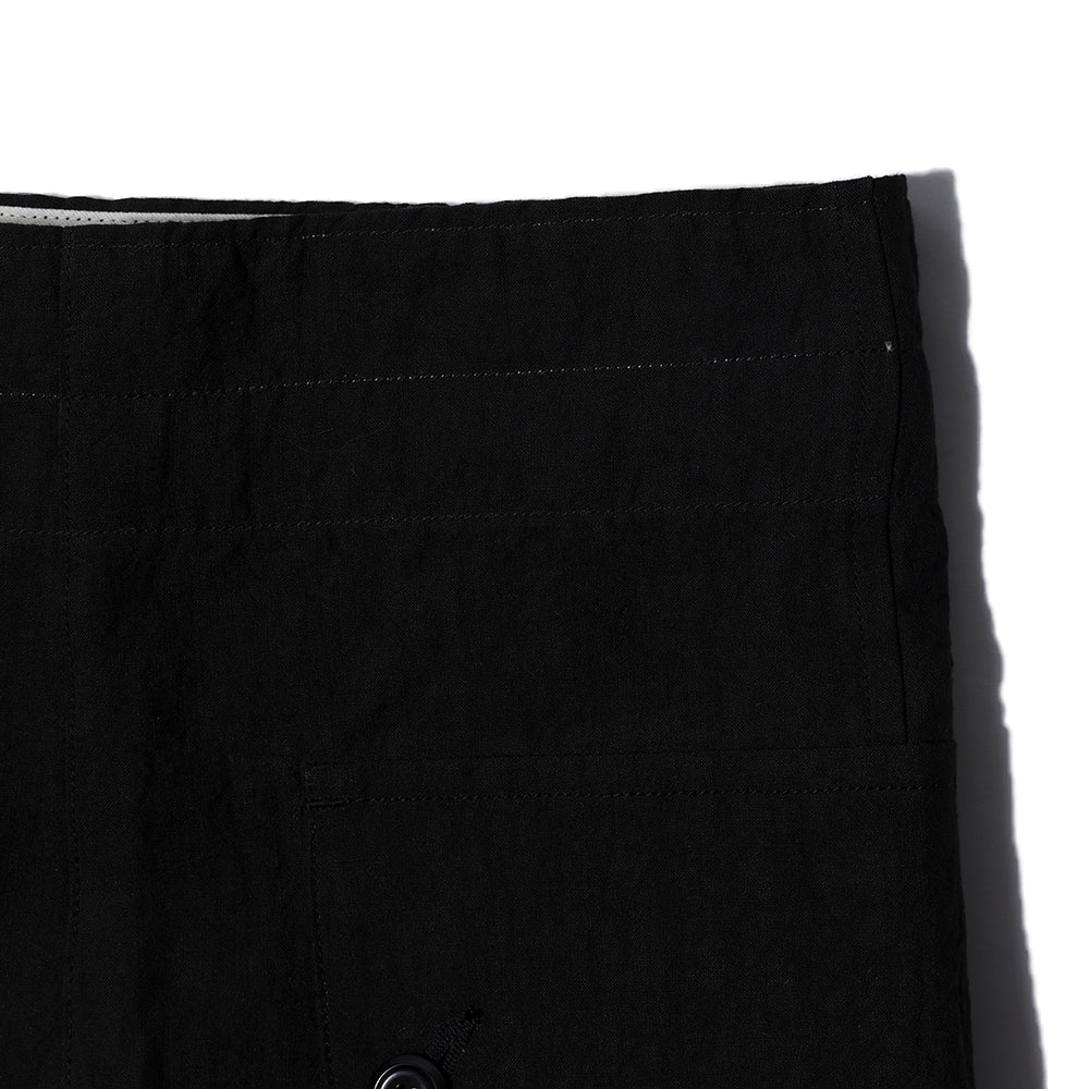 Linen Army Wide Trousers Black