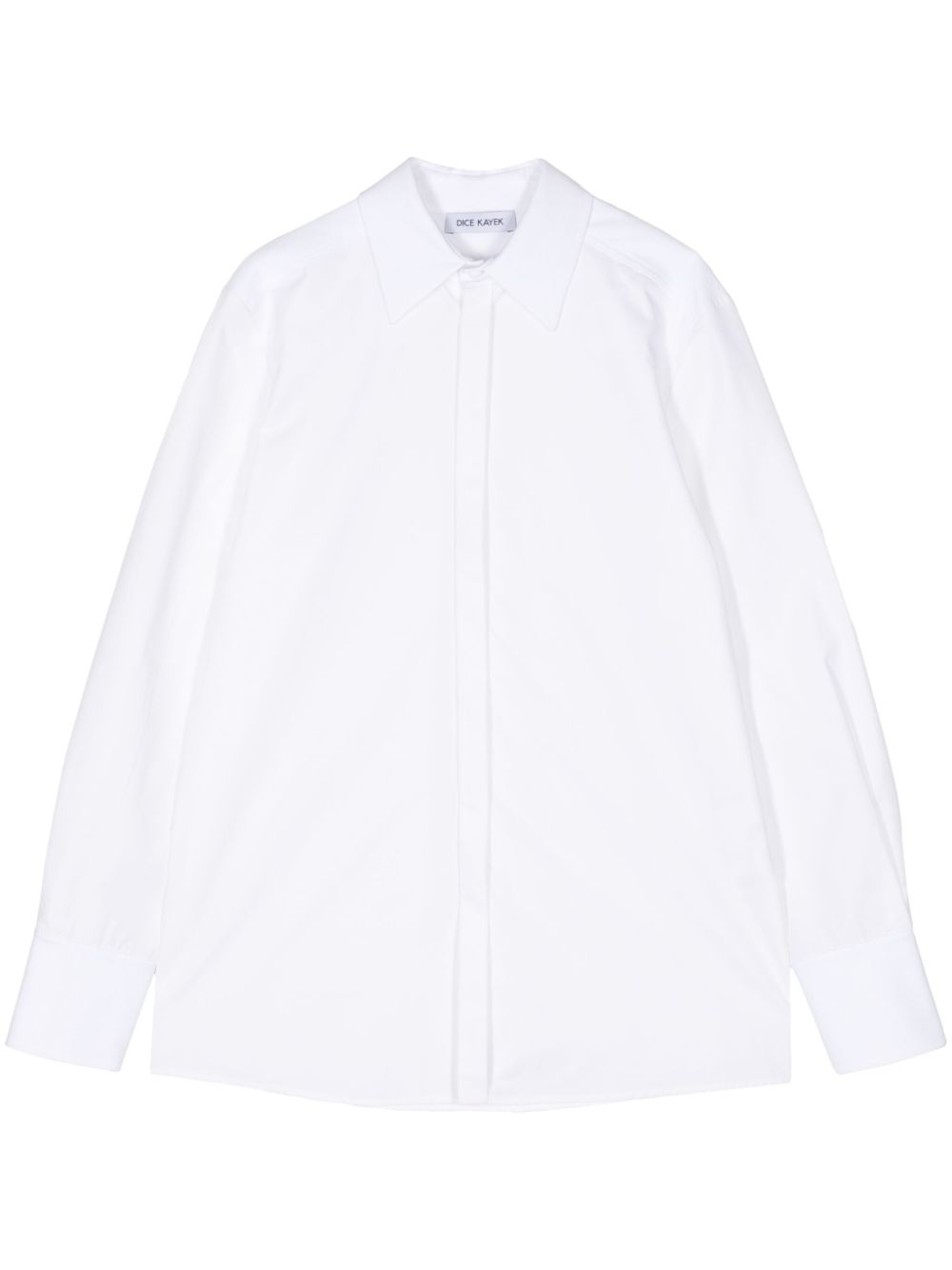 Pointed-collar cotton shirt - White