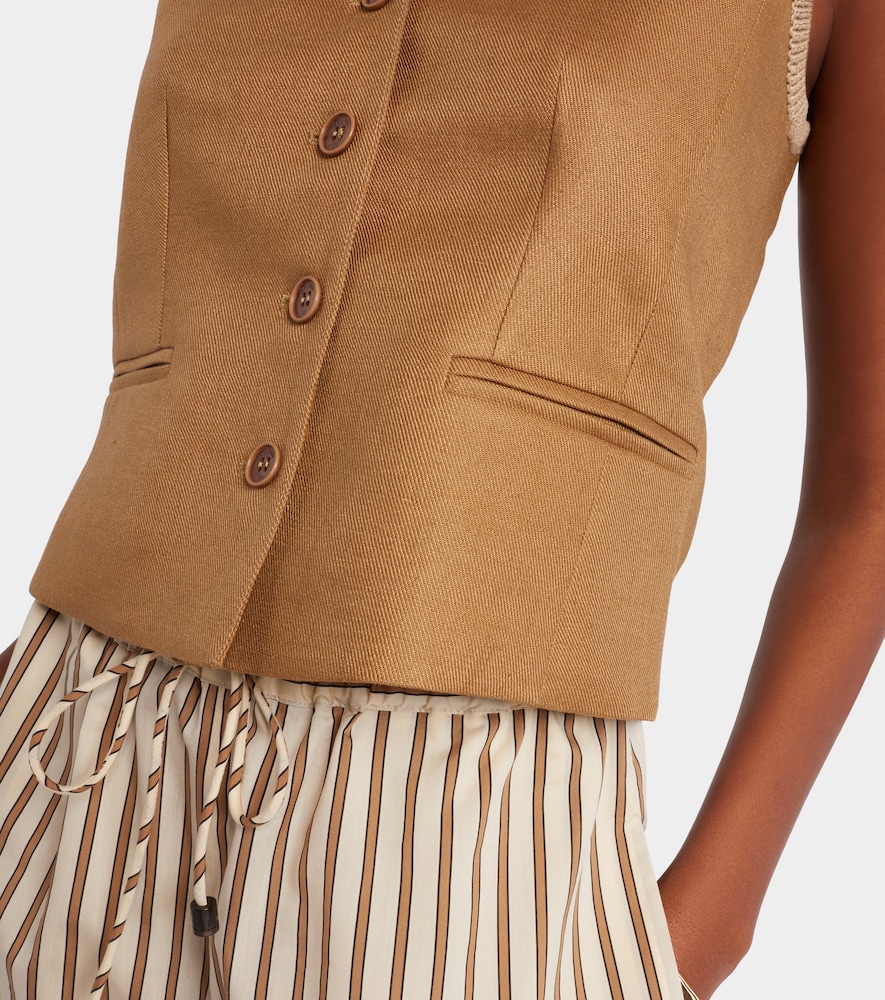 Calibri cable-knit linen vest