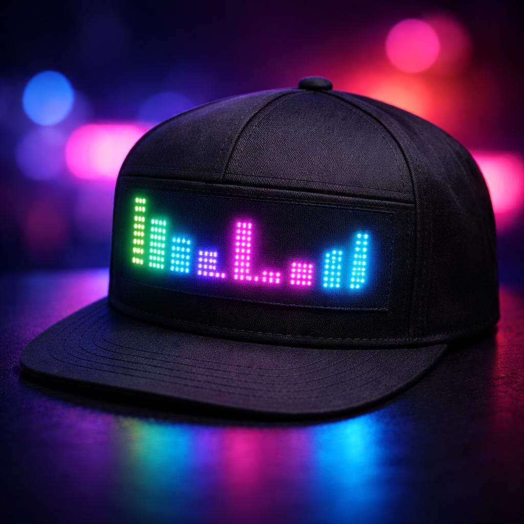 TEMU [programmable Led Hat] Programmable Led Night Light Hat For Men| Mobile App Control, Scrolling Text For , Elections, Parties, Dances, Halloween