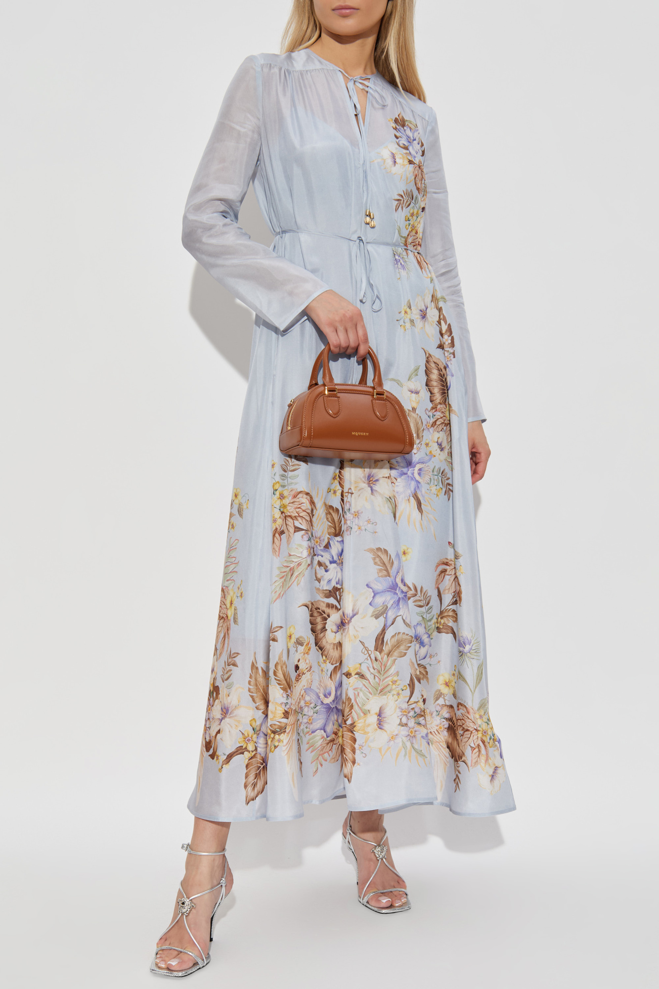 Floral Print Dress, Women's, Light Blue