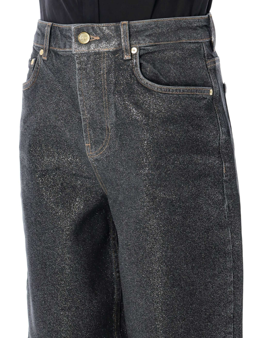 Black Foil Denim Jeans