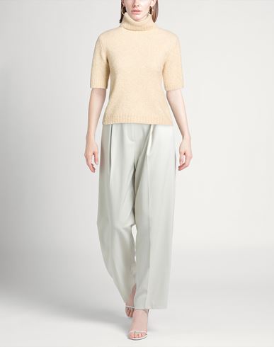 Woman Turtleneck Beige Size 4 Silk, Cashmere