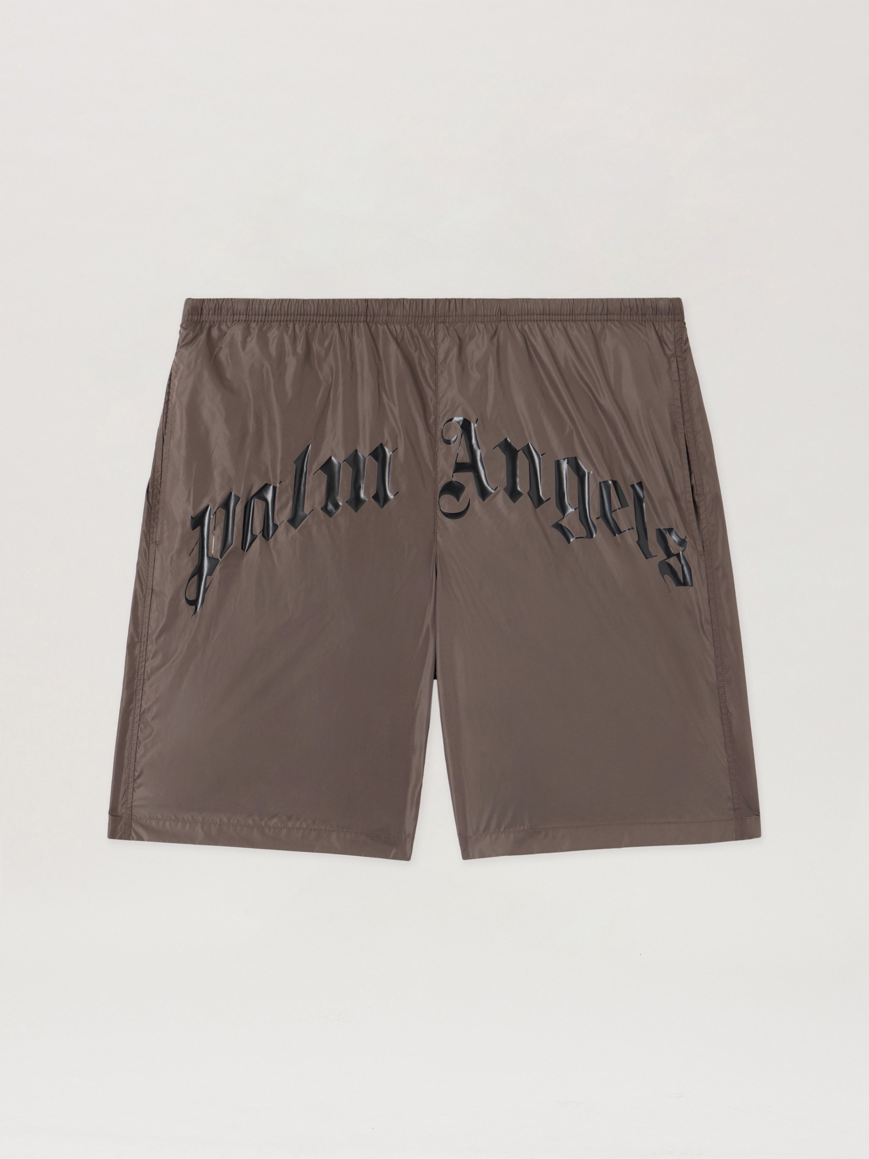 Curved Logo Swimshorts Man  Brown Black
