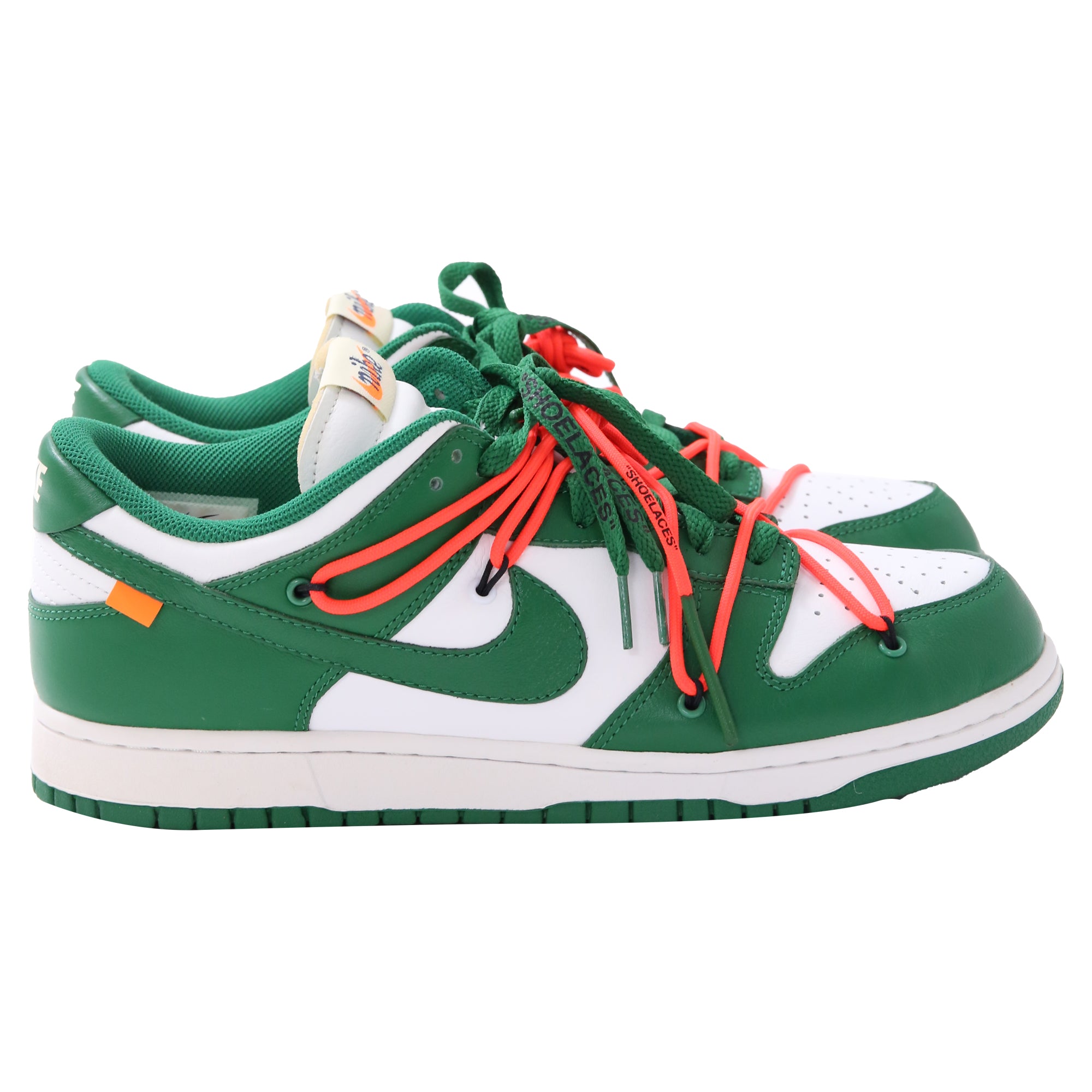 X Off-White Dunk Low Sneakers in Pine Green Leather
