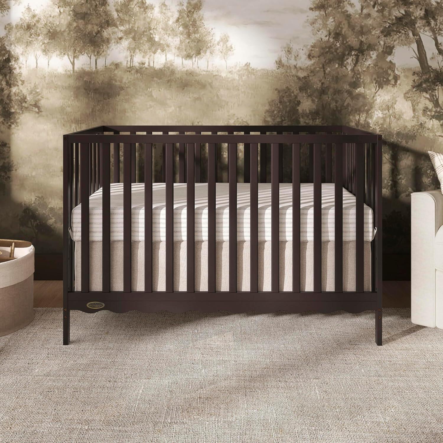 Dream On Me Synergy Wave 5-in-1 Convertible Crib, Chocolate Chip