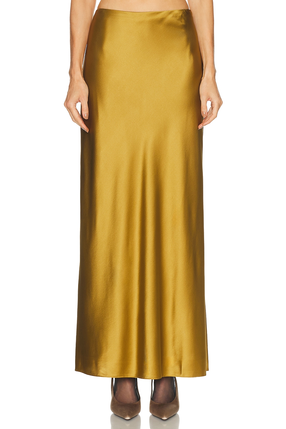 SRG Marion Silk Skirt in Chartreuse. L also in M, S