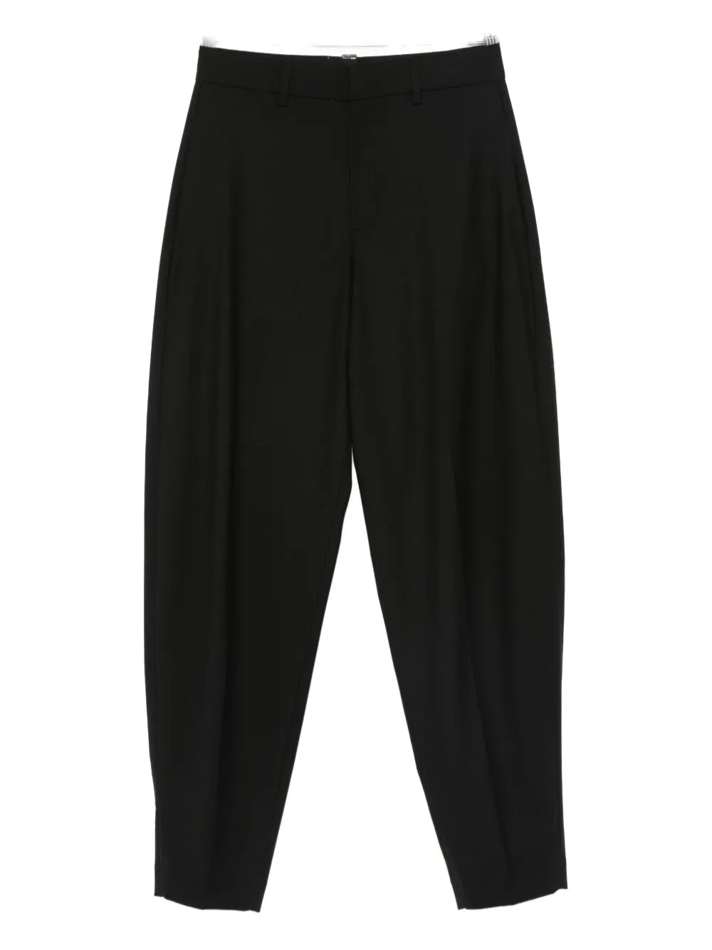 High-Waisted Tapered Trousers — Black