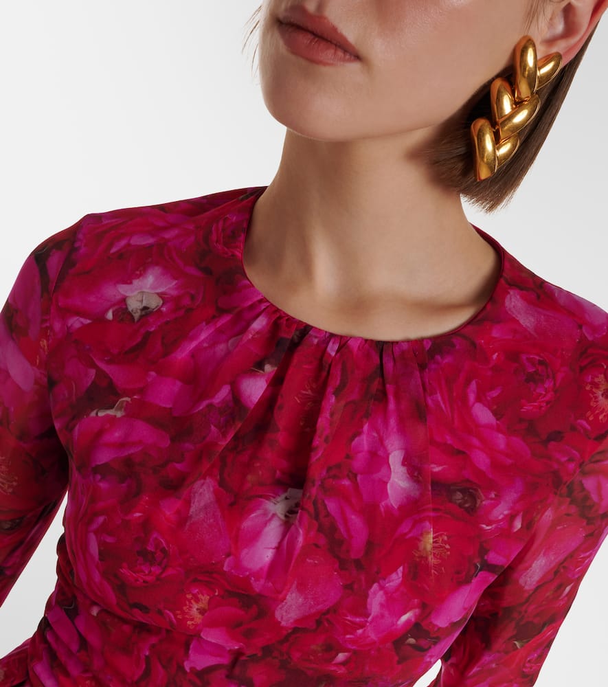 Giambattista Valli Rose Mania silk georgette minidress
