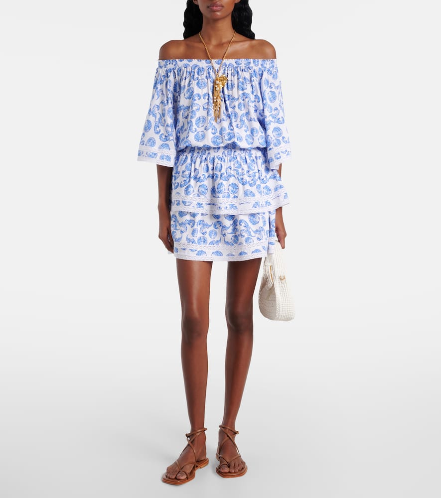 Micha printed tiered minidress