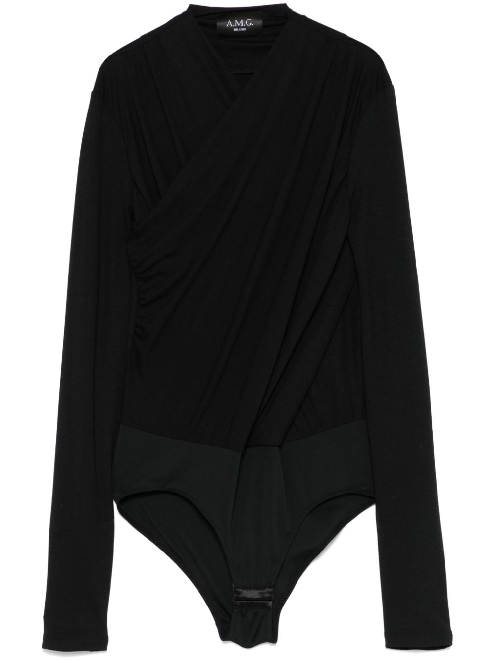 Draped-detail bodysuit - Black