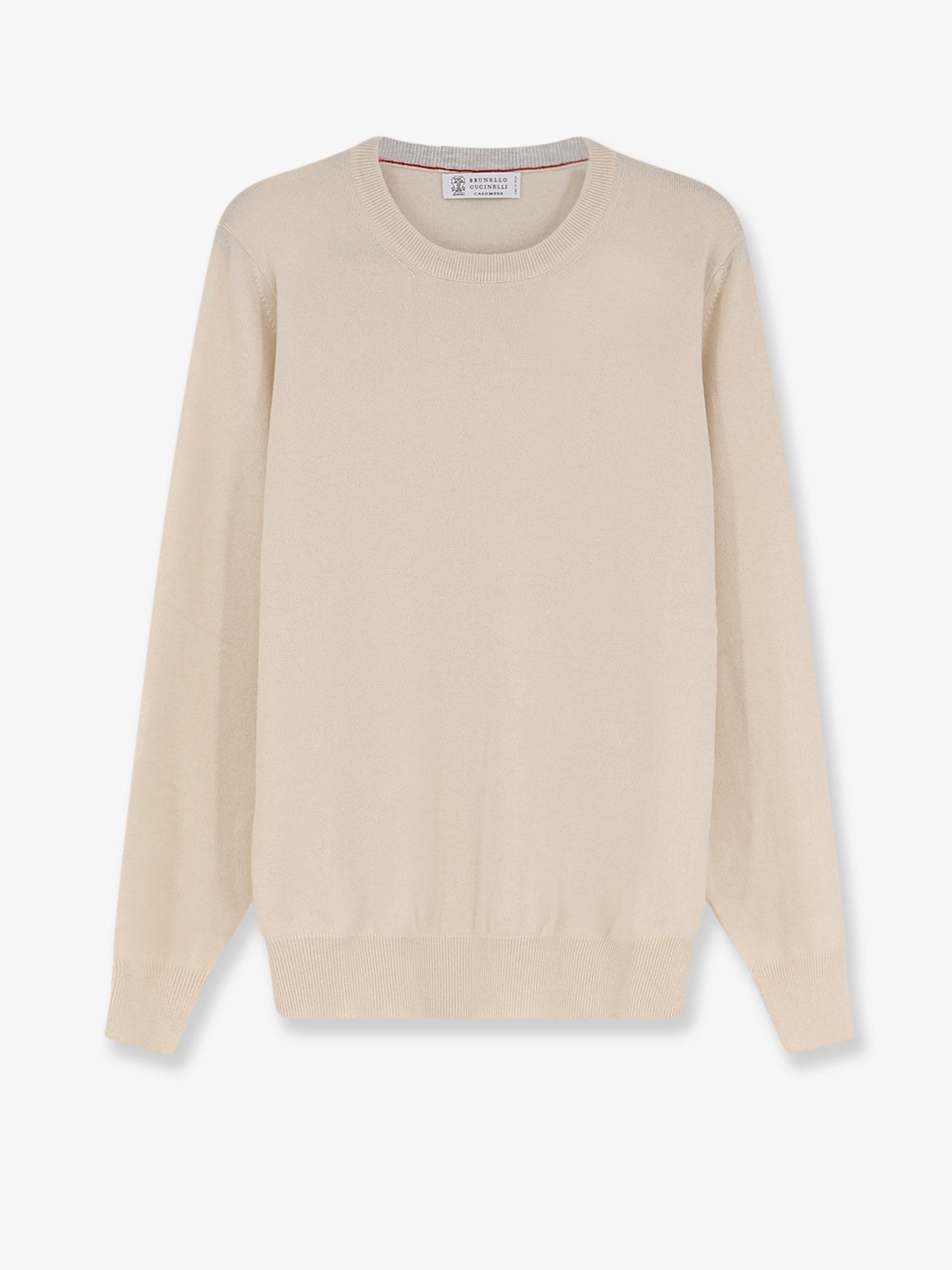 Cashmere Crew-Neck Sweater — Beige