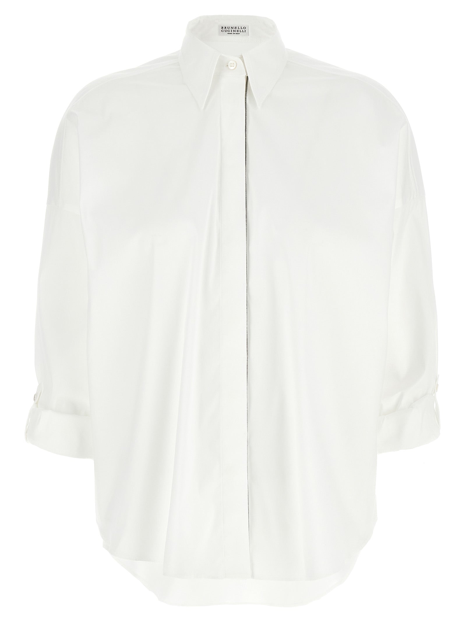 Stretch Cotton Poplin Blouse — White