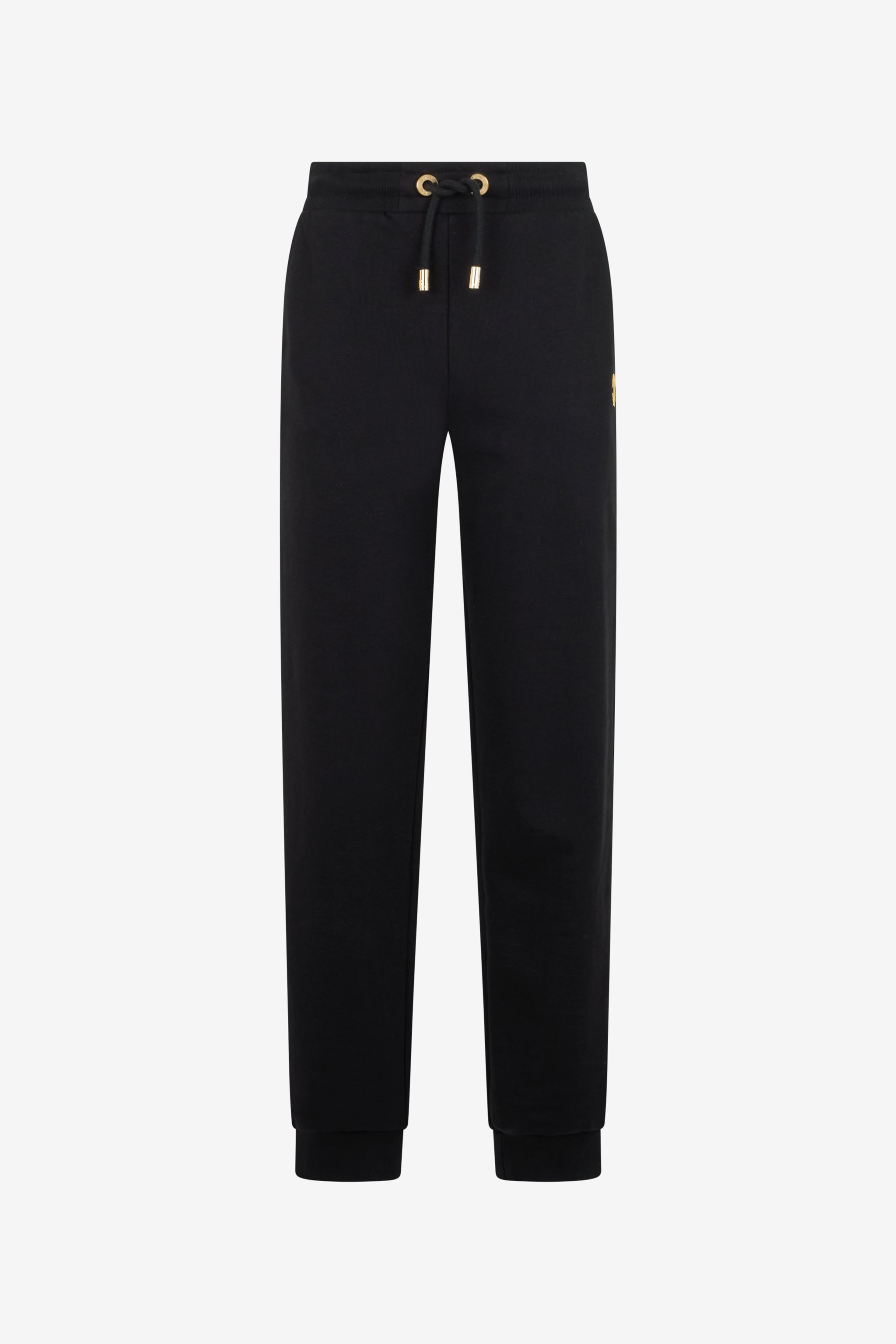 Black Cotton Joggers With Monogram Rc