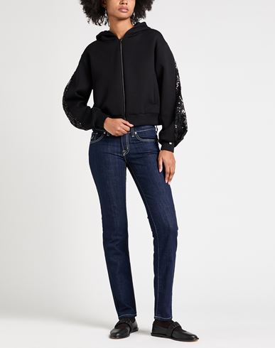 Woman Sweatshirt Black Size 6 Polyester, Viscose, Elastane, Acetate, Cotton