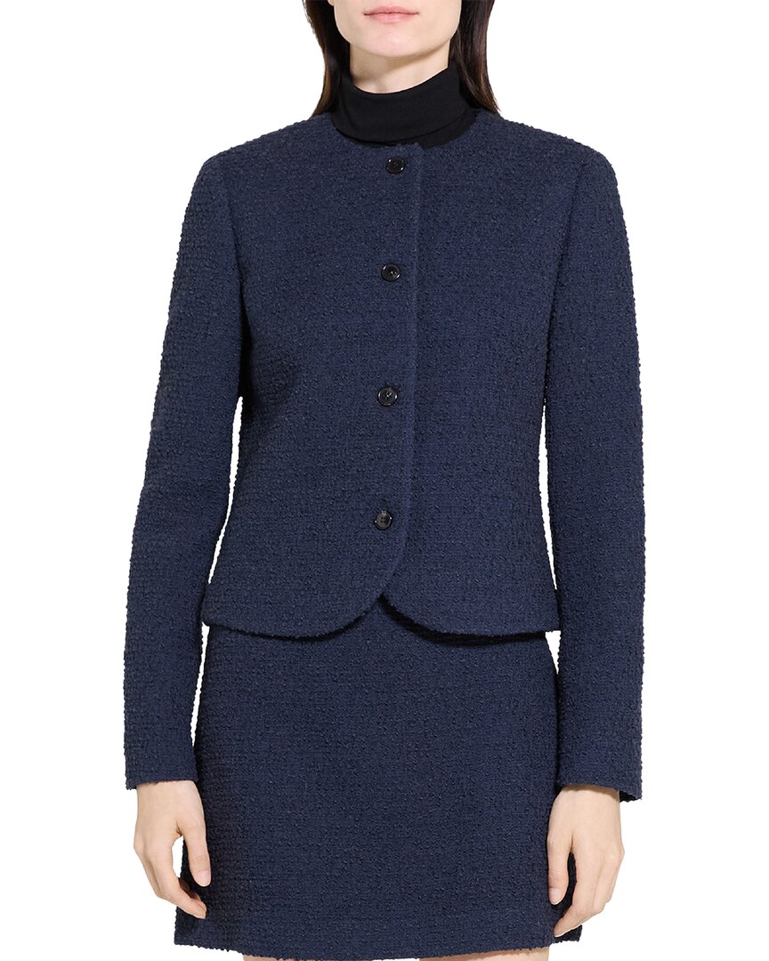 Crew Neck Clean Wool-Blend Jacket