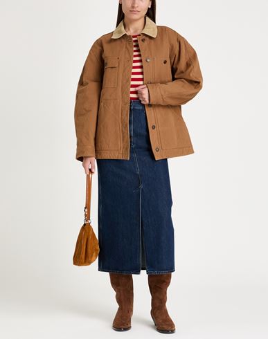 Woman Jacket Camel Size 6 Cotton