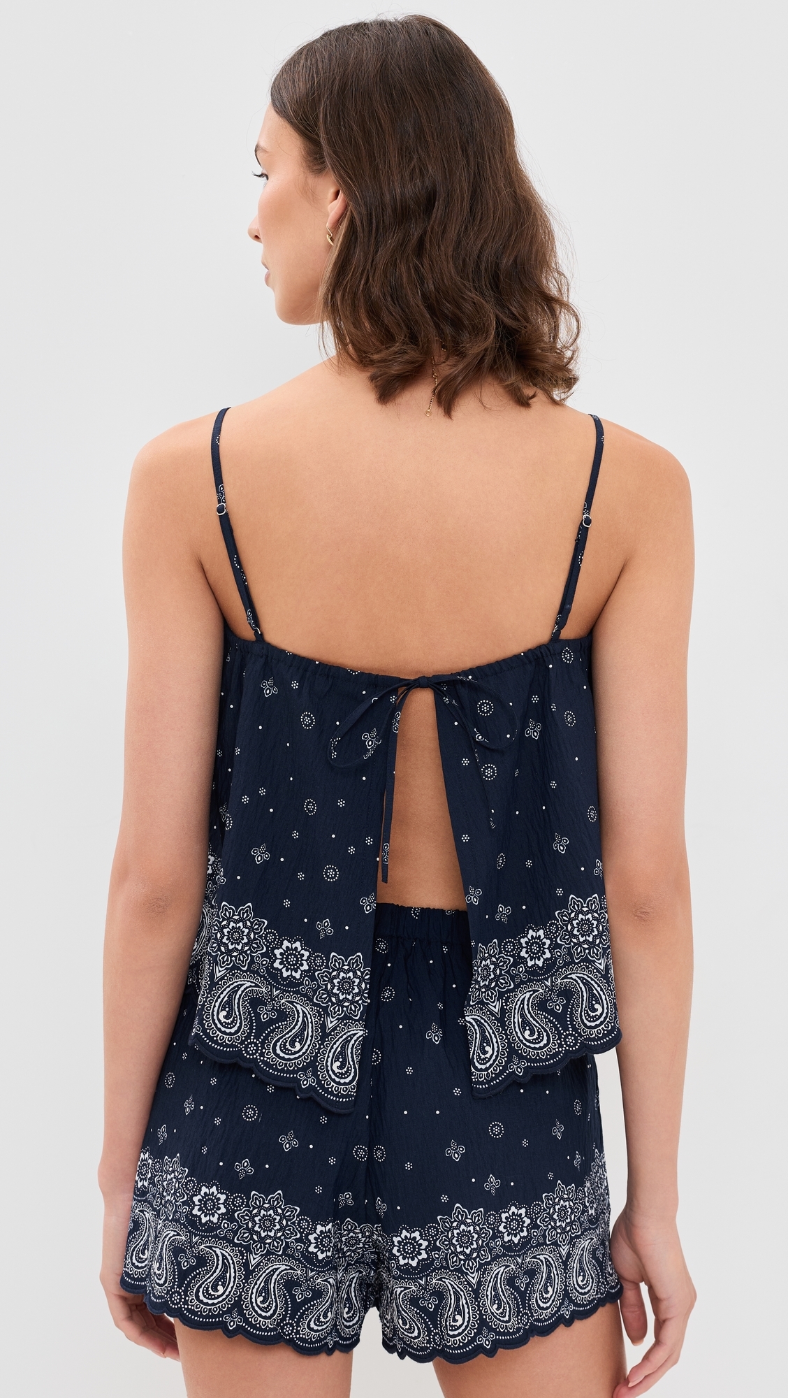 X Shopbop Marel Top In Linen Rayon Bandana Mix White