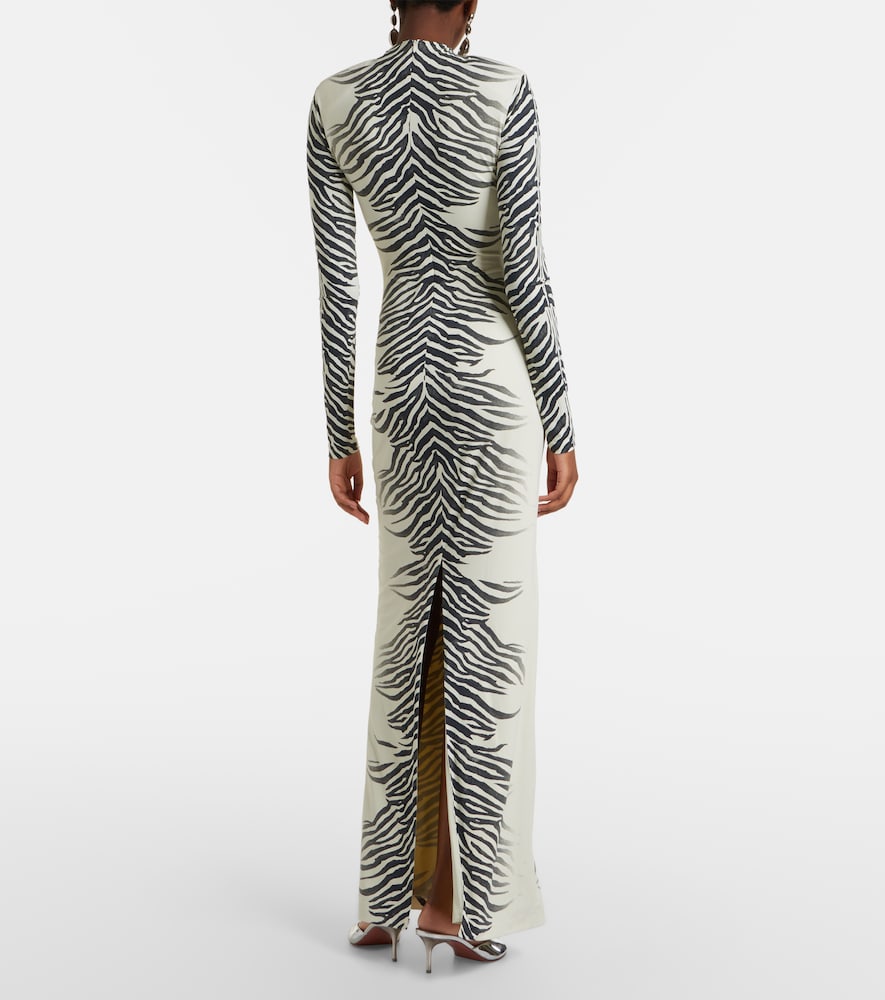 Kari zebra-print maxi dress