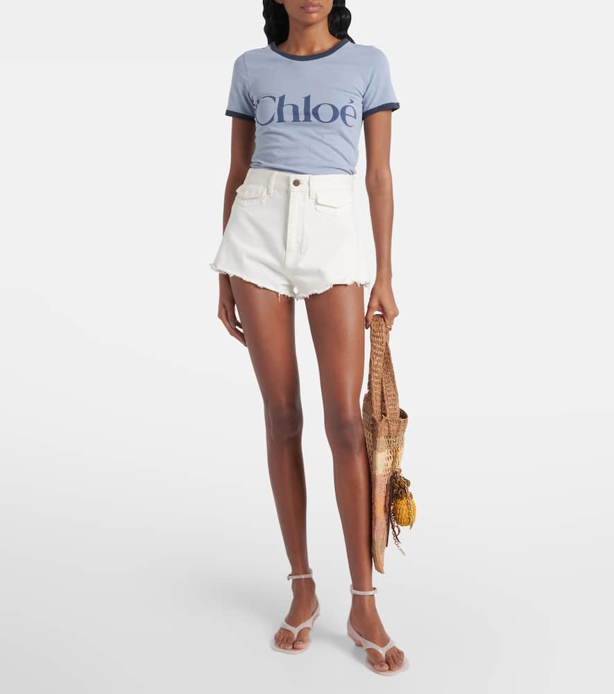 Chloé Logo cotton-blend jersey T-shirt