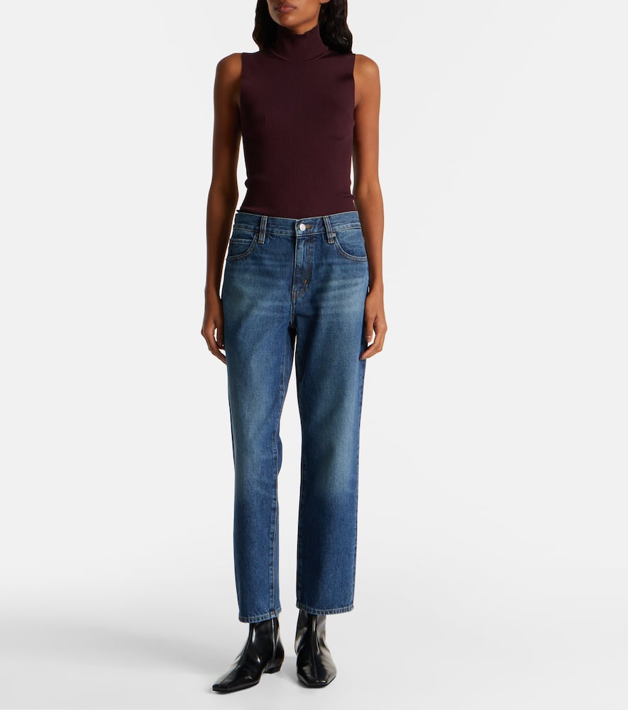 Hang high-rise straight jeans