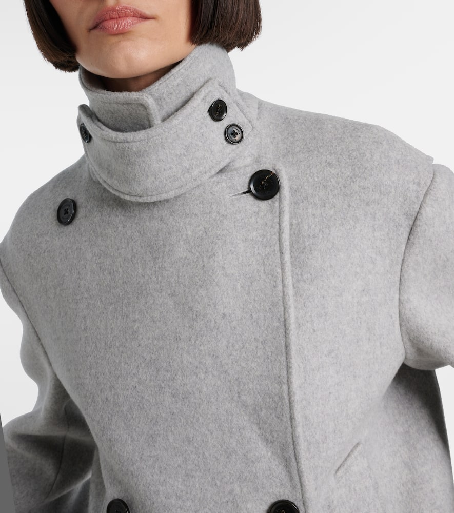 Double-breasted wool coat