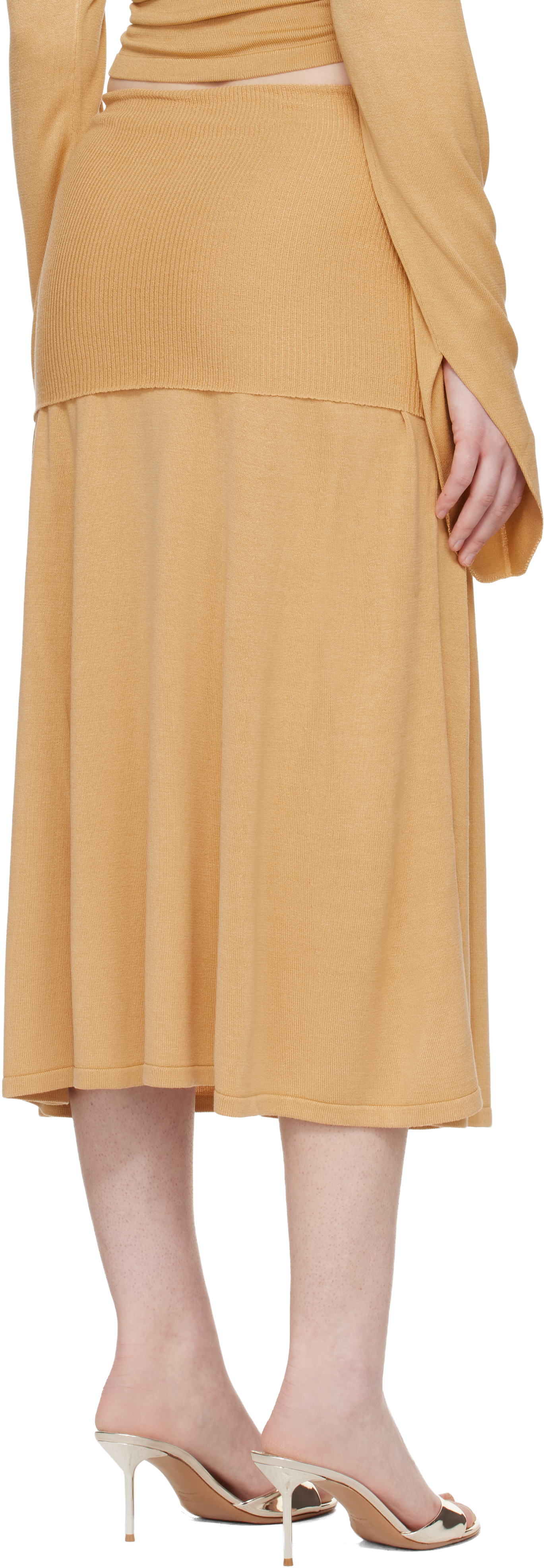 Tan Rylin Midi Skirt