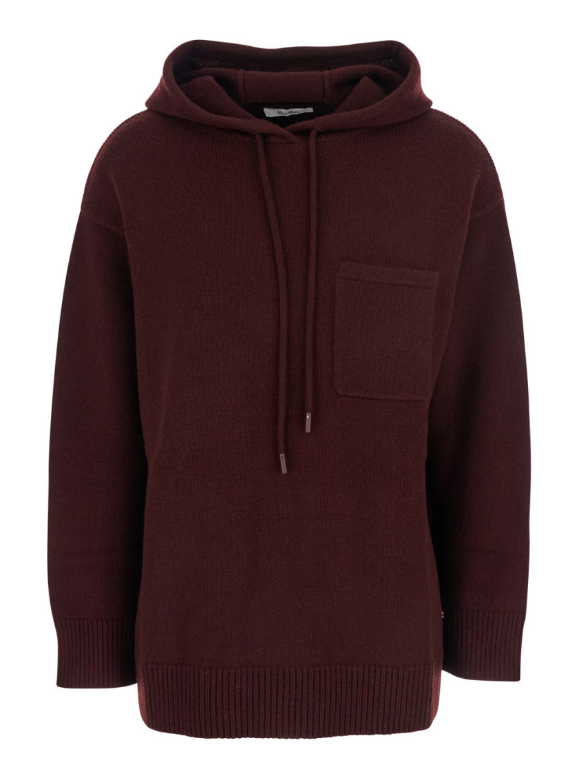 Dark Brown Solid Hood Sweatshirt