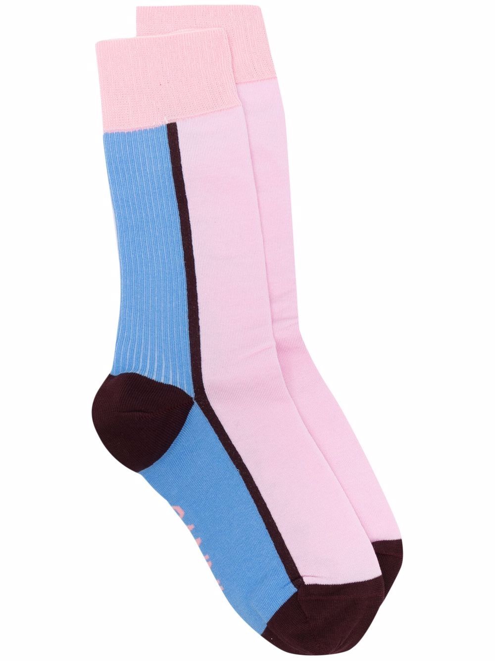Colour-block ankle socks - Purple