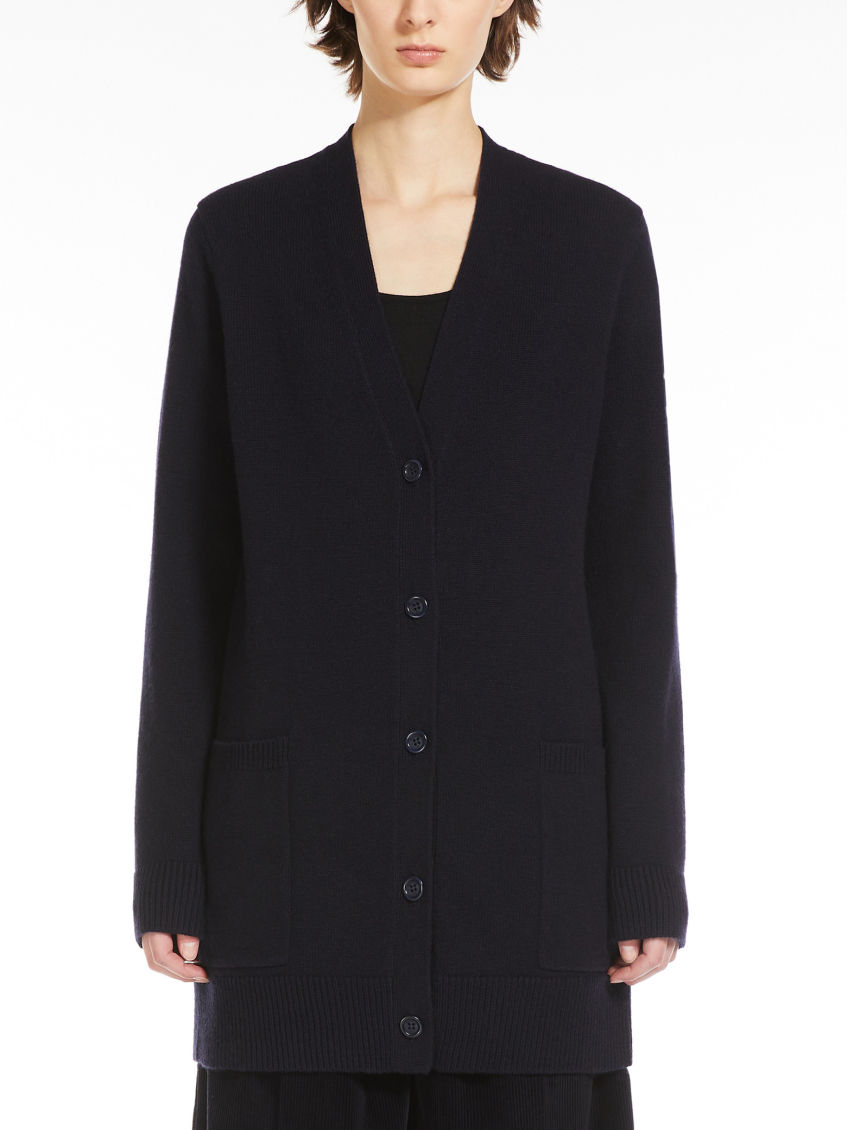 Navy Blue Villar Wool Cardigan