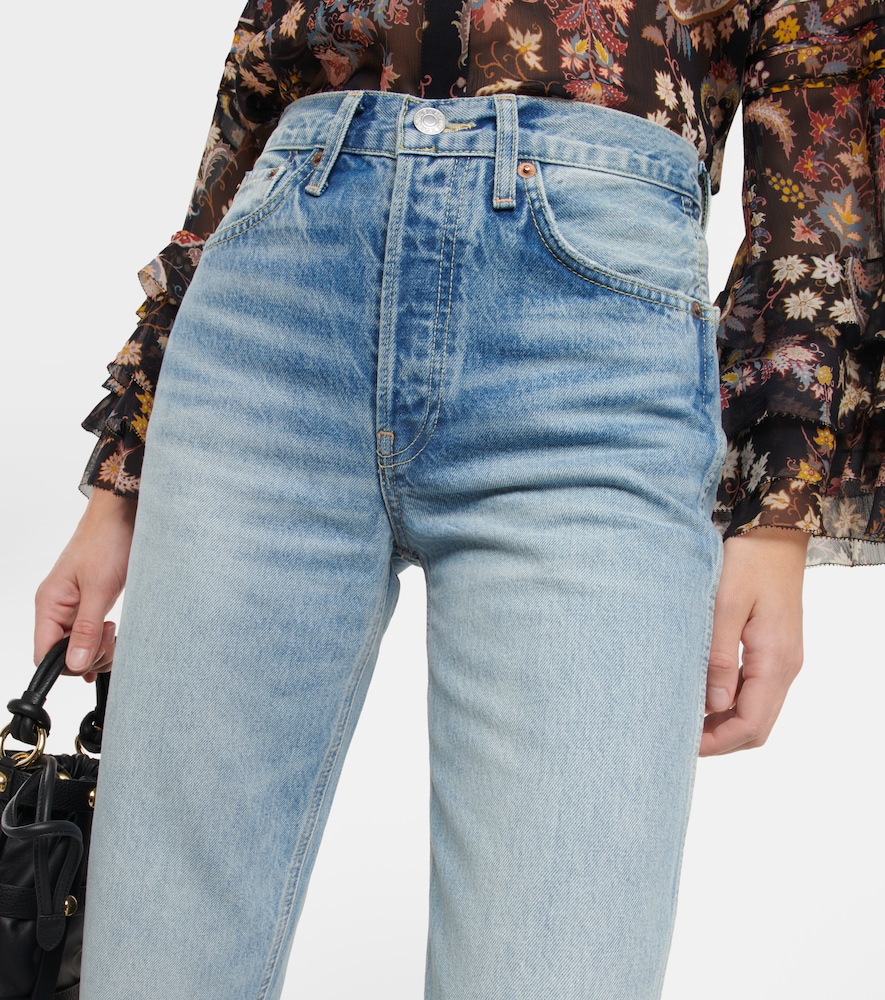 Mid-rise straight-leg jeans