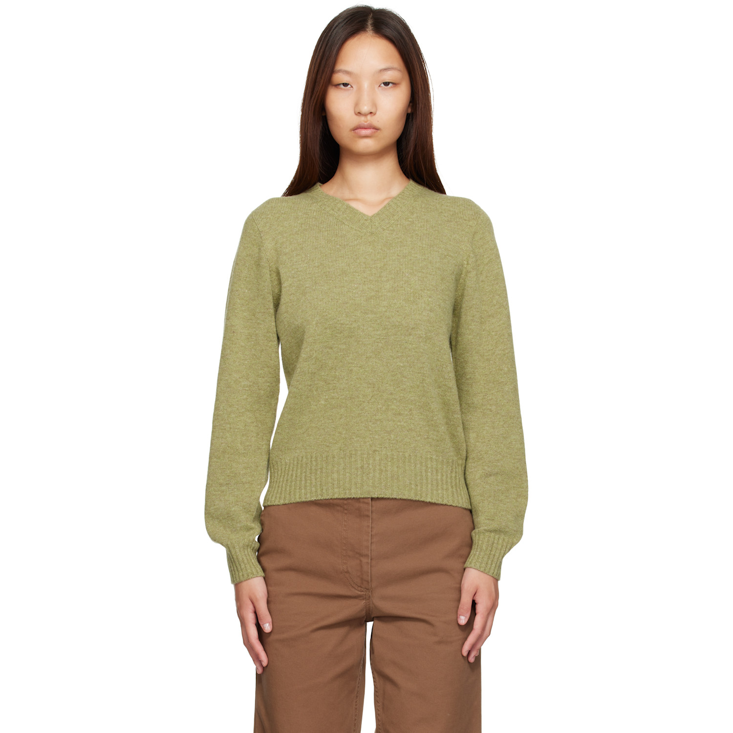 Green Marsh V-Neck Pullover Sweater