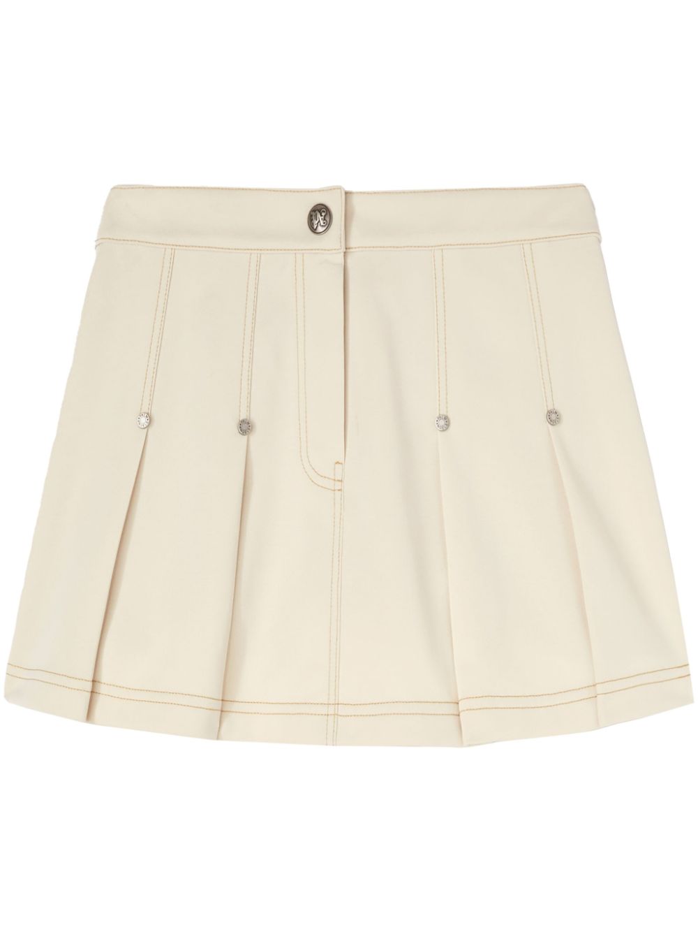 Pleated mini skirt - Neutrals
