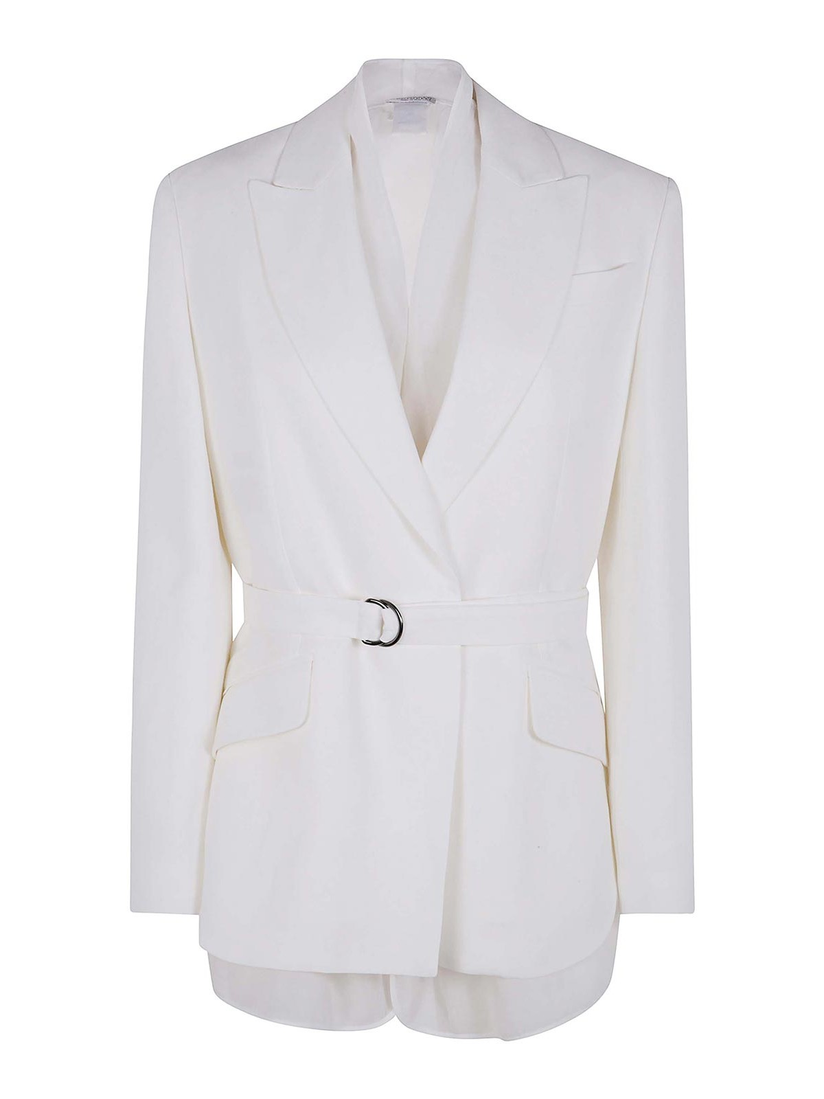 Monili-detail twill blazer - White