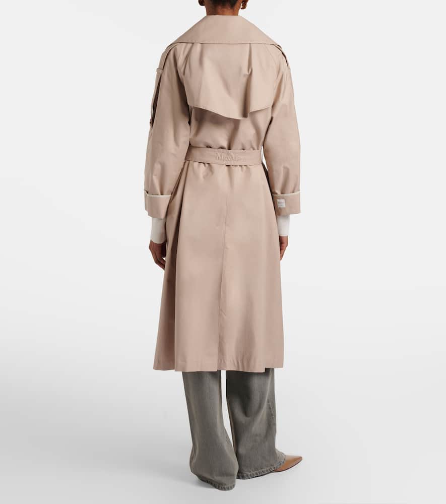 Cotton-blend gabardine trench coat