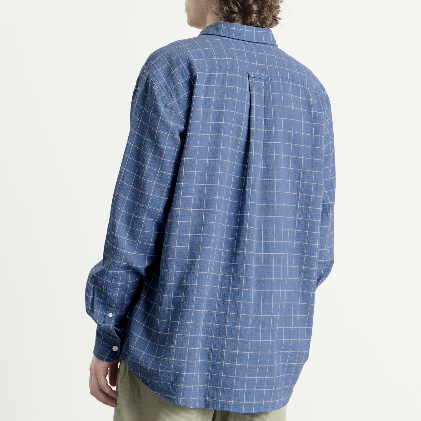 Men's Scout Loose Weave Check Shirt Light Blue Check