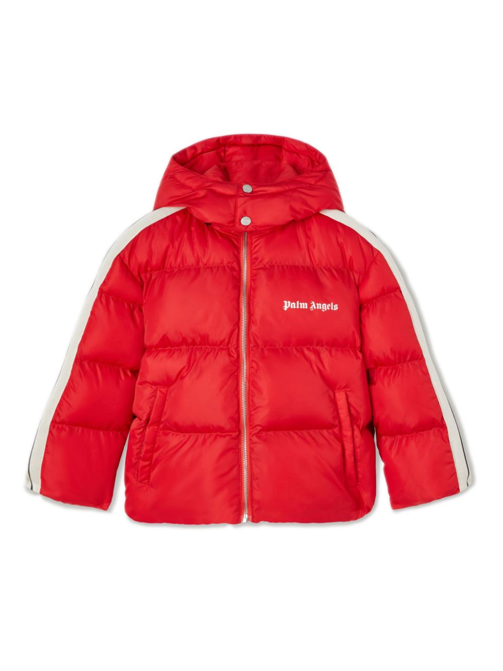 Quilted hooded puffer jacket - 2503 2503 RED OFF WHITE