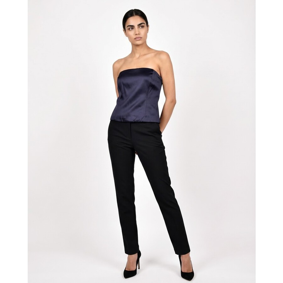 Navy Strapless Bustier Top