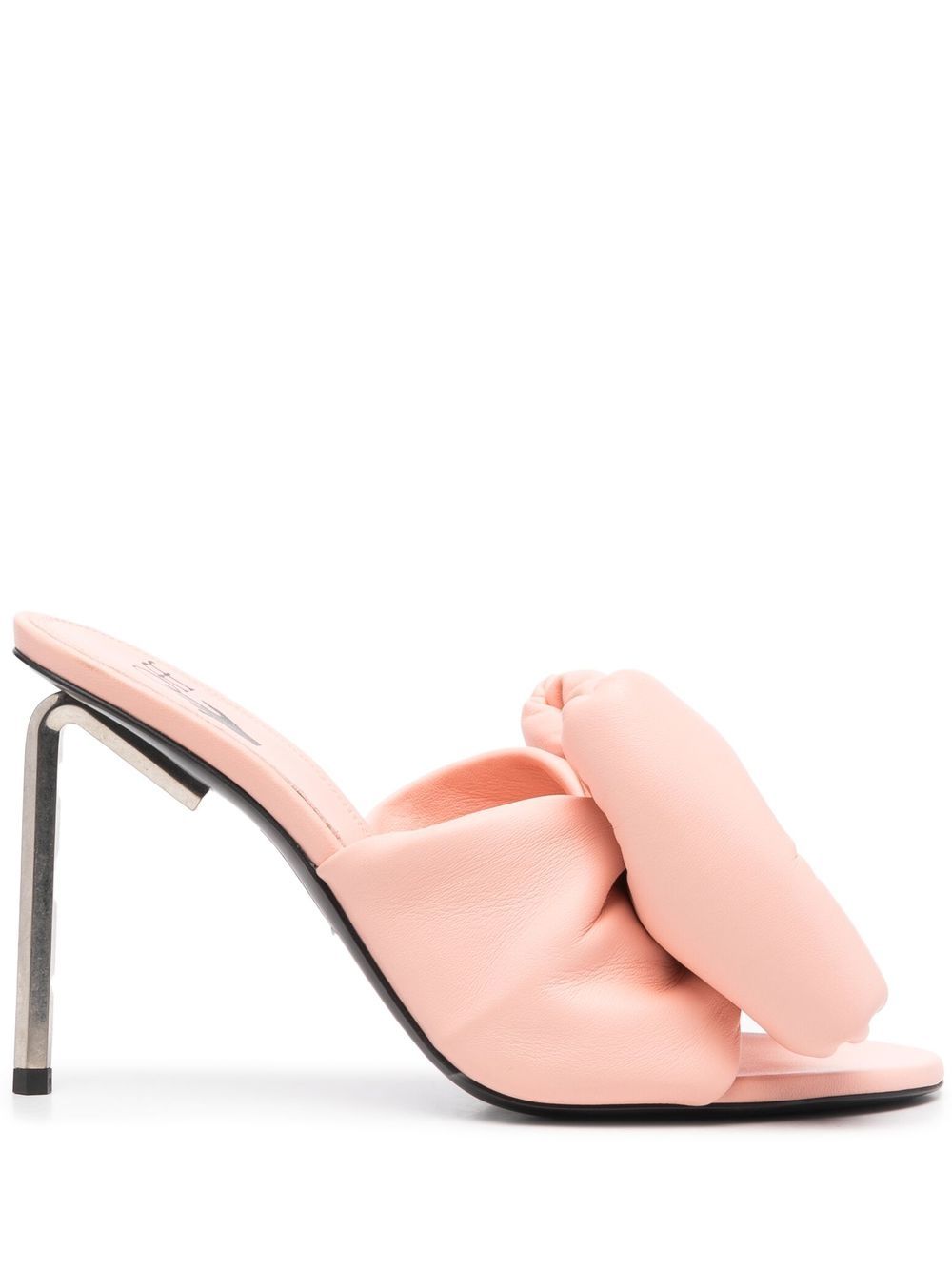 Bow-detail padded mules - Pink