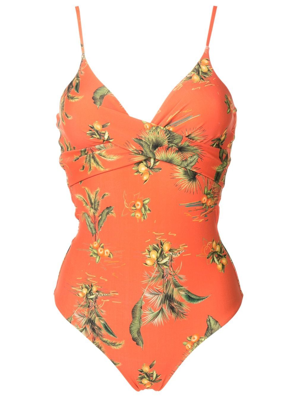 Bianca floral-print swimsuit - Orange
