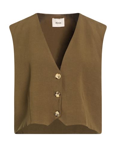 Woman Tailored Vest Military green Size XL Viscose, Linen