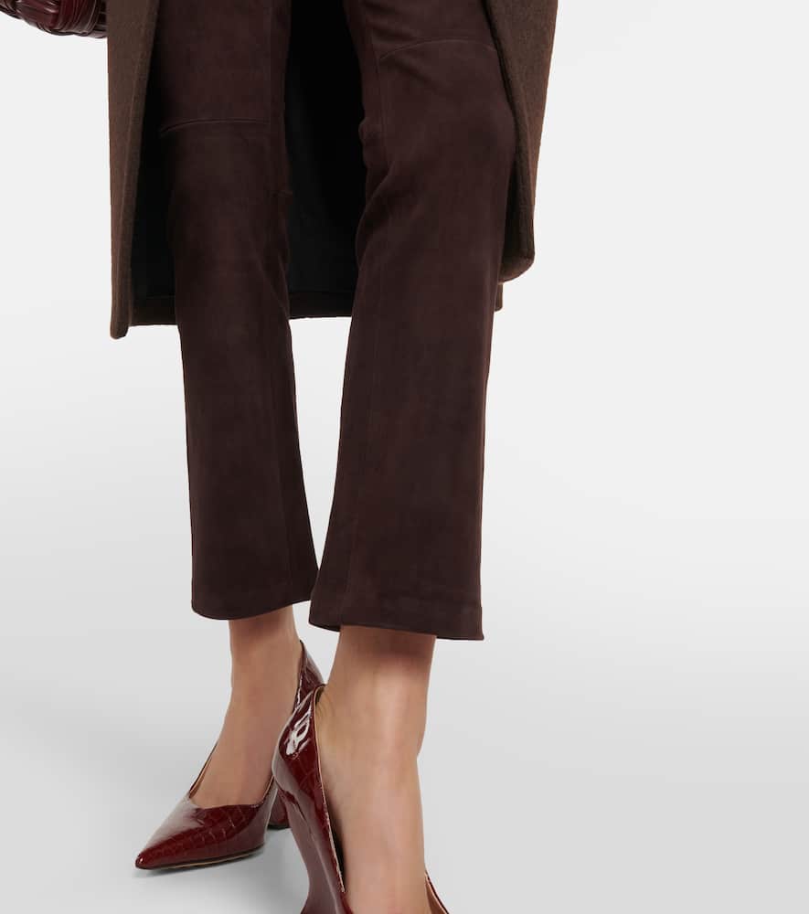 JP Twenty mid-rise bootcut suede pants