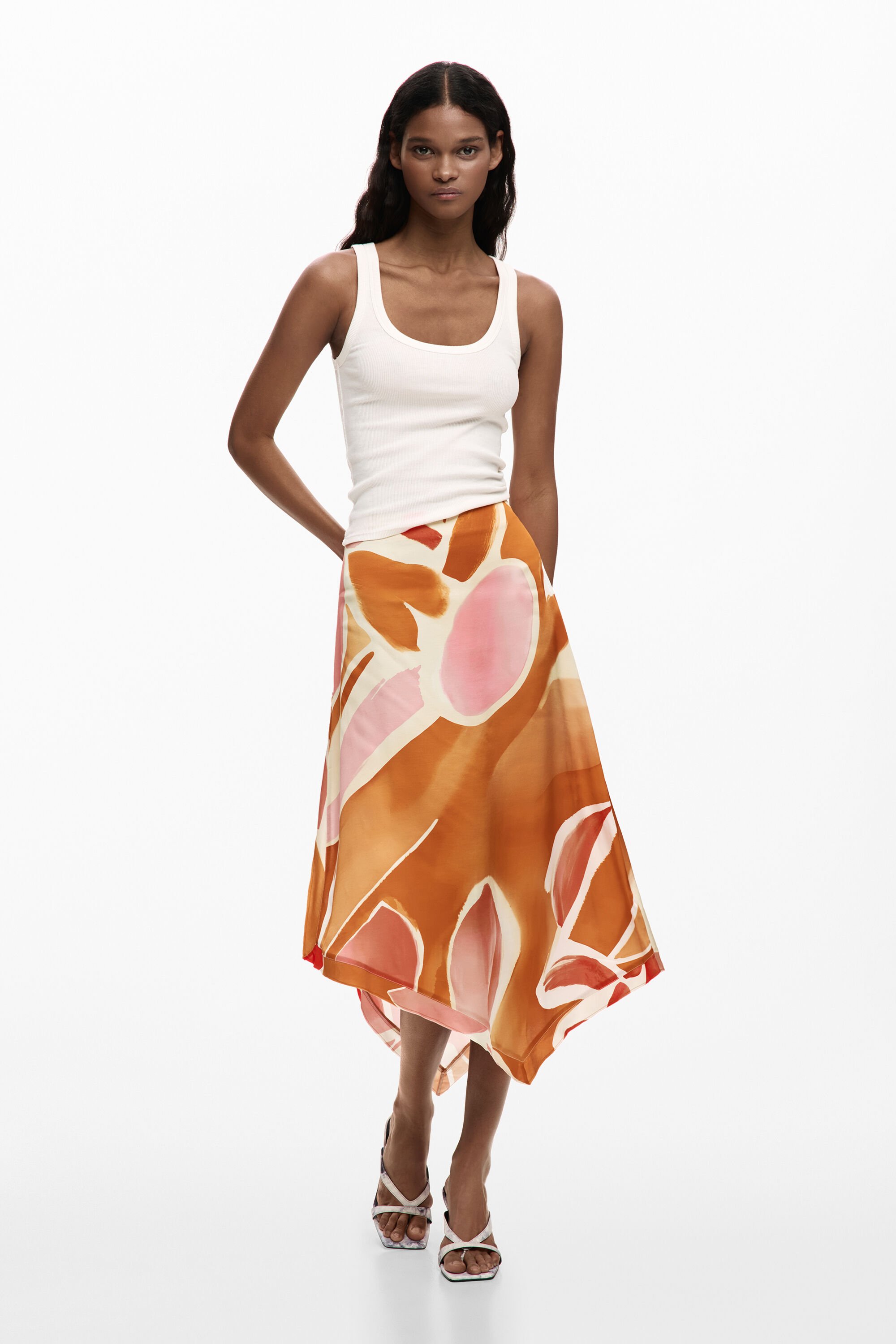 Asymmetrical petal skirt